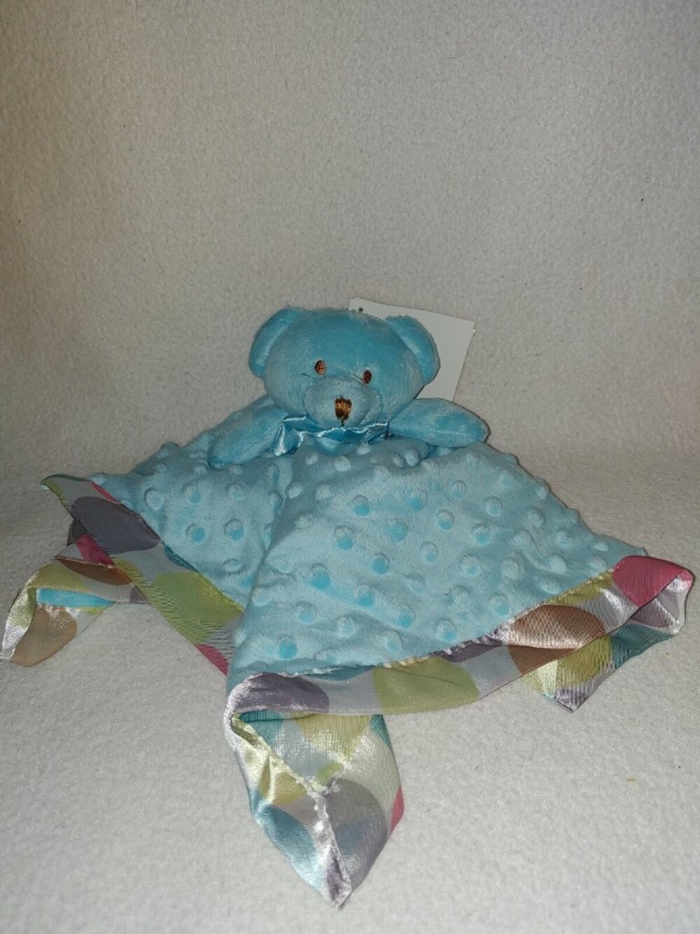 New Baby Blankets & Beyond Blue Minky Dot Polka Dot Bear Security Blanket Lovey